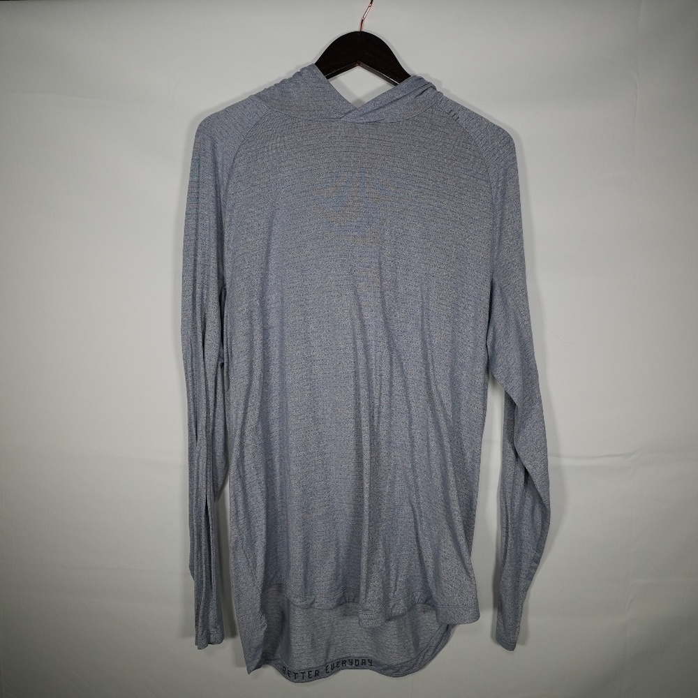 Lululemon mens Blue/Grey long sleeve hooded athletic shirt